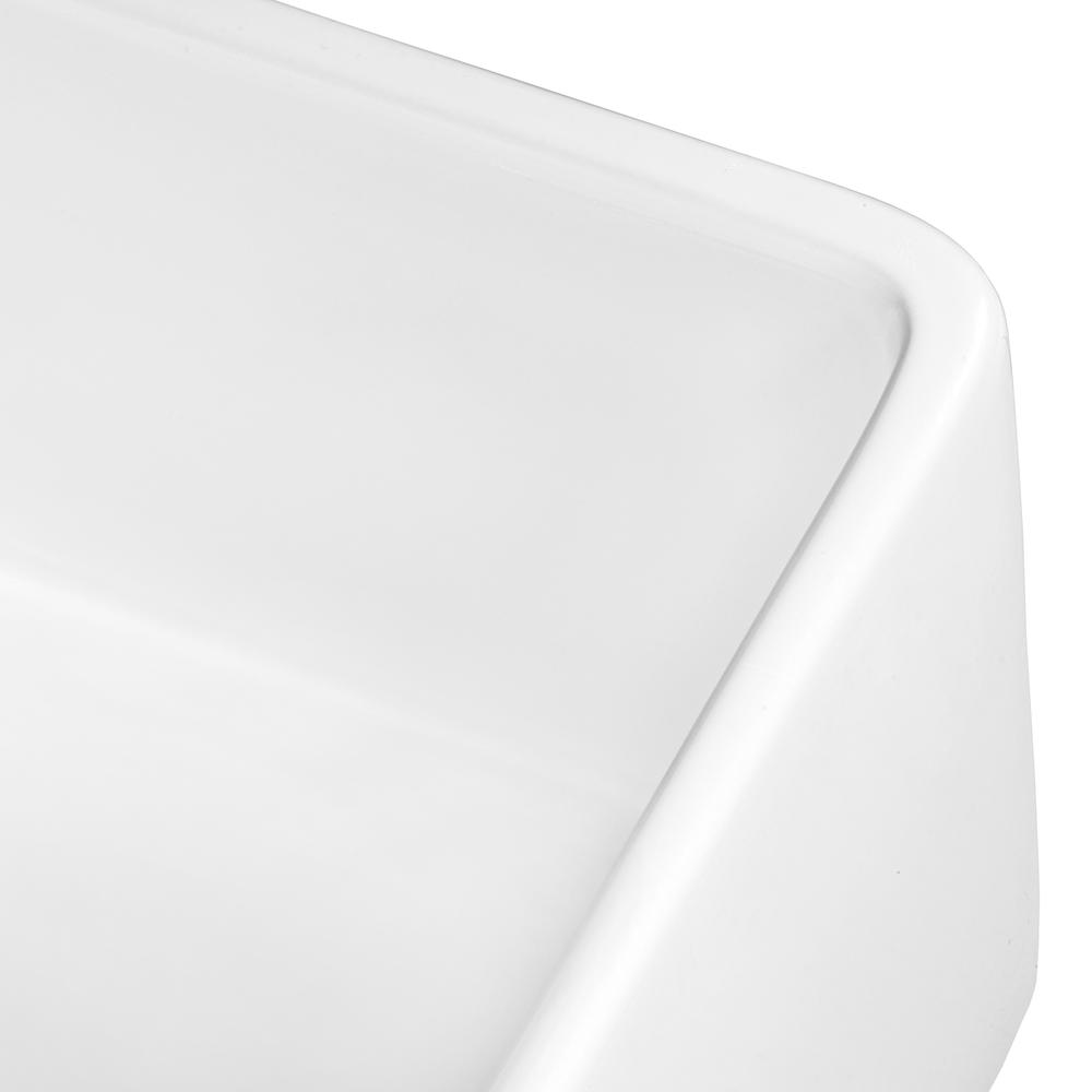 Ruvati 30 x 20 inch Fireclay Reversible Apron-Front Kitchen Sink Single Bowl. Picture 4