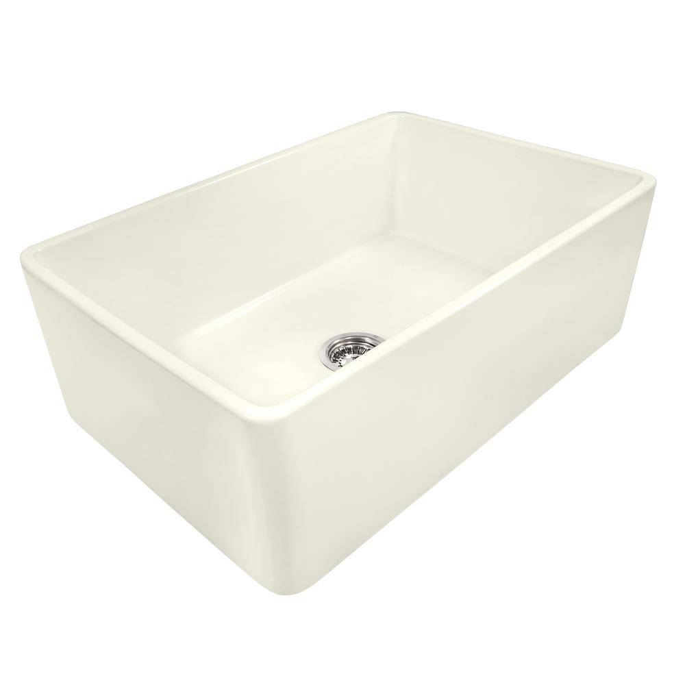 Ruvati 33 x 20 inch Fireclay Reversible Apron-Front Kitchen Sink Single Bowl. Picture 2