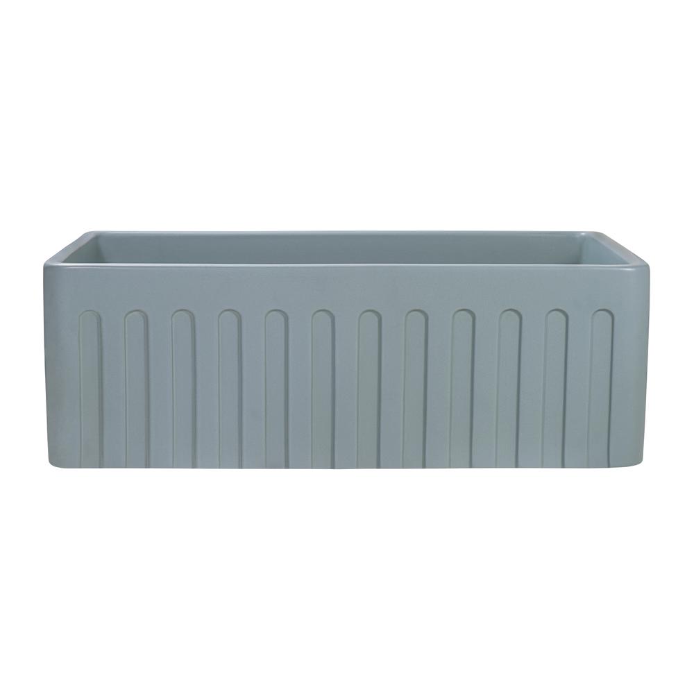 Ruvati 33 x 20 inch Fireclay Reversible Apron-Front Kitchen Sink Single Bowl. Picture 3