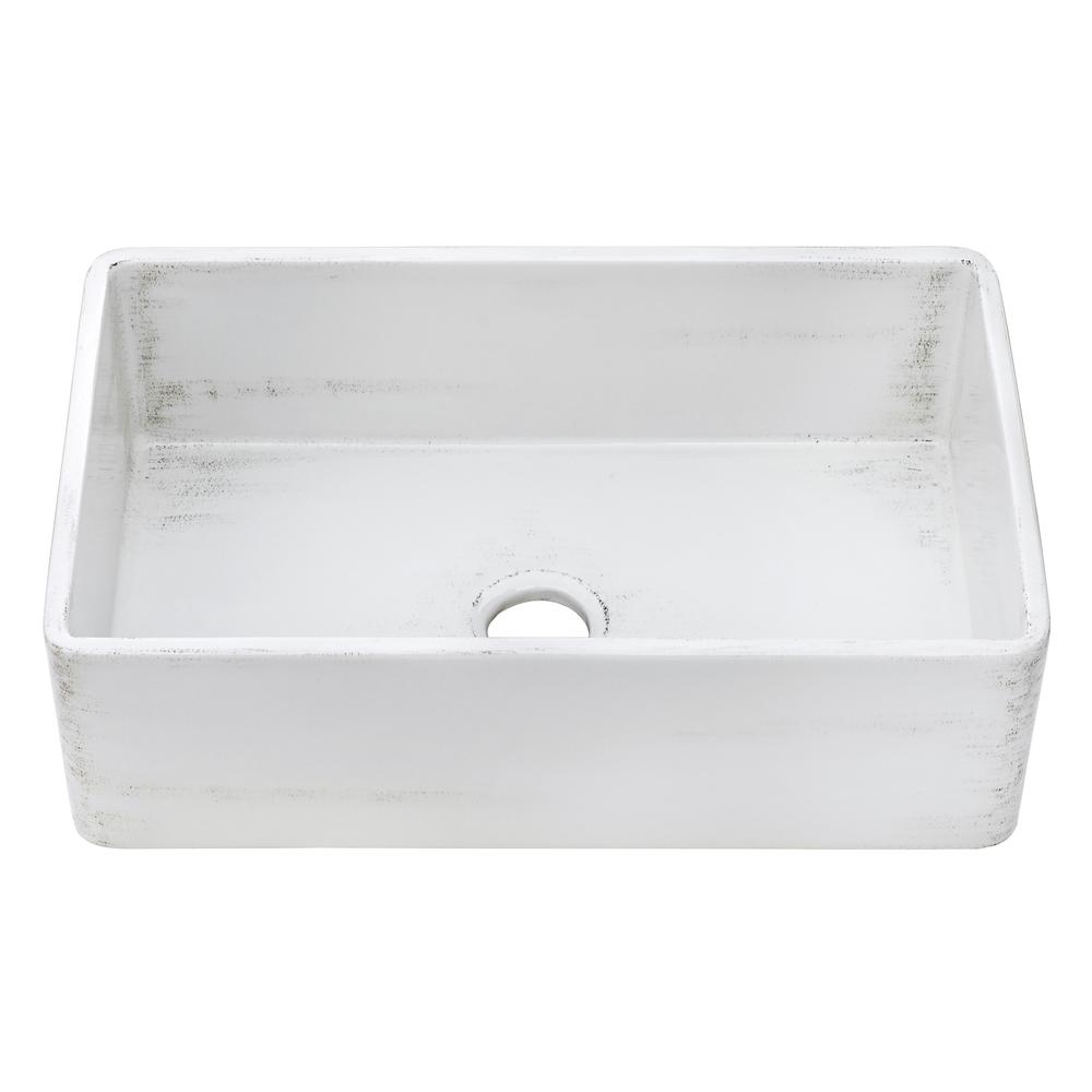 Ruvati 33 x 20 inch Fireclay Reversible Apron-Front Kitchen Sink. Picture 1