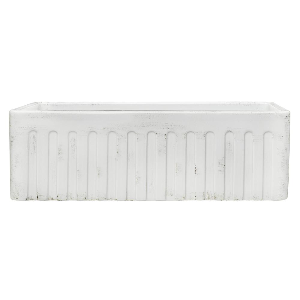 Ruvati 33 x 20 inch Fireclay Reversible Apron-Front Kitchen Sink. Picture 3