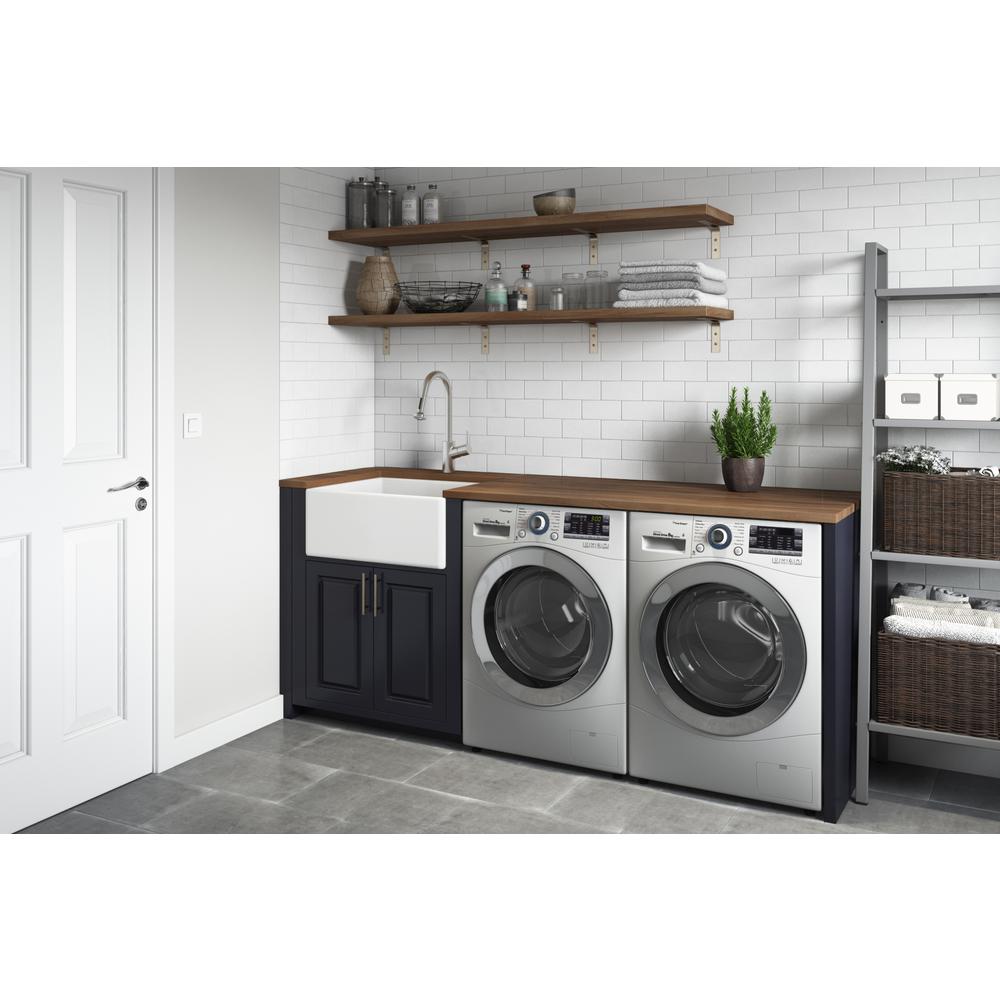 Ruvati 23-inch Fireclay Farmhouse Kitchen Laundry Utility Sink Single Bowl. Picture 7