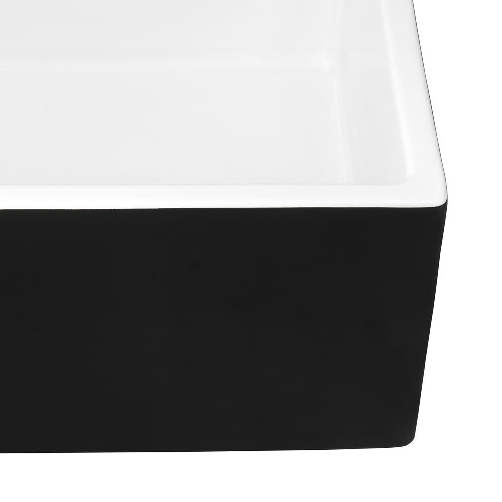 Ruvati 30-inch Fireclay Farmhouse Offset Drain Kitchen Sink Single Bowl. Picture 3