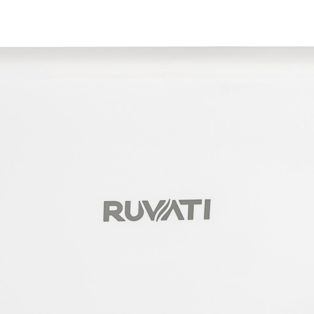 Ruvati 30-inch Fireclay Farmhouse Offset Drain Kitchen Sink Single Bowl. Picture 4