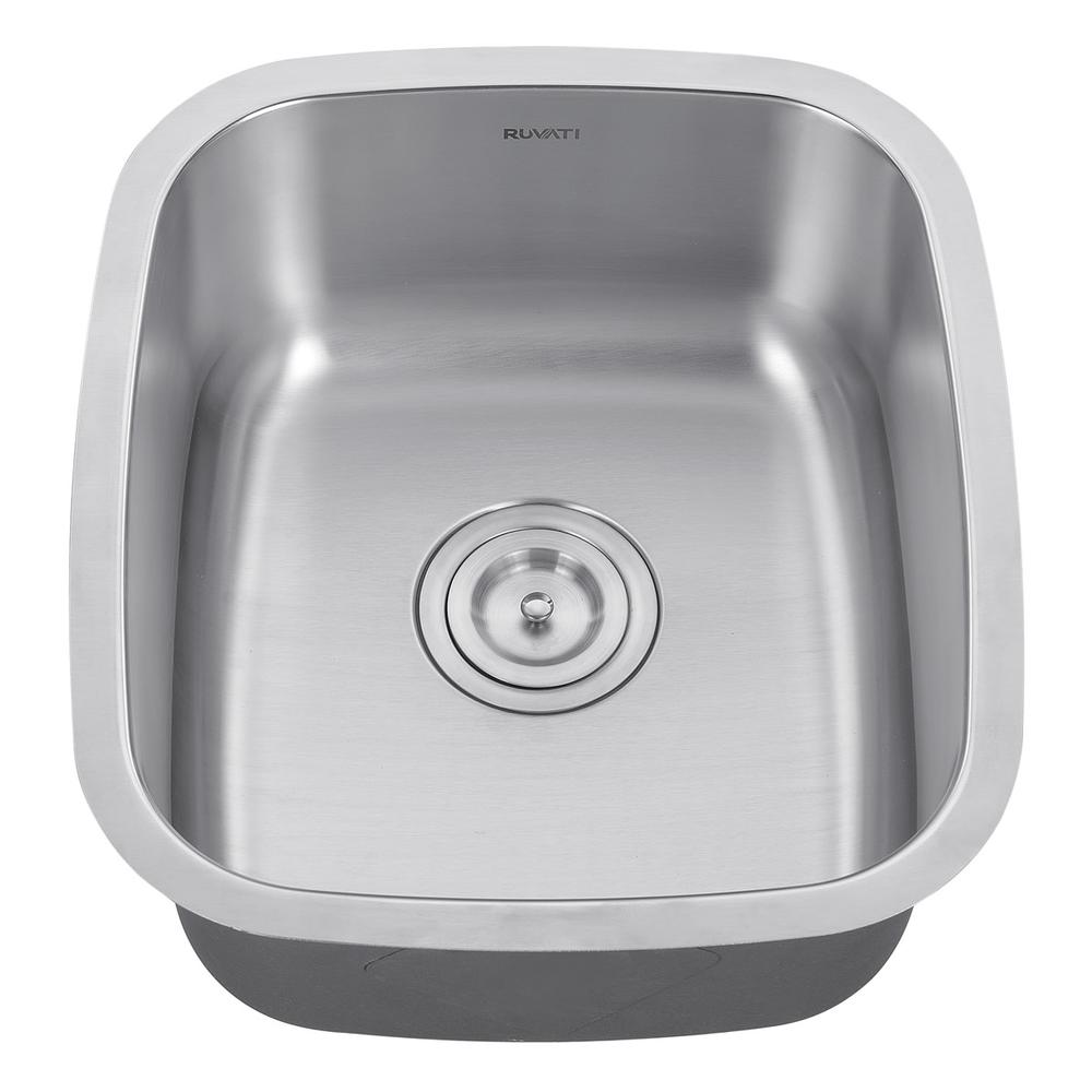 Ruvati 15 x 18 inch Undermount 16 Gauge Stainless Steel Bar Prep Sink. Picture 10