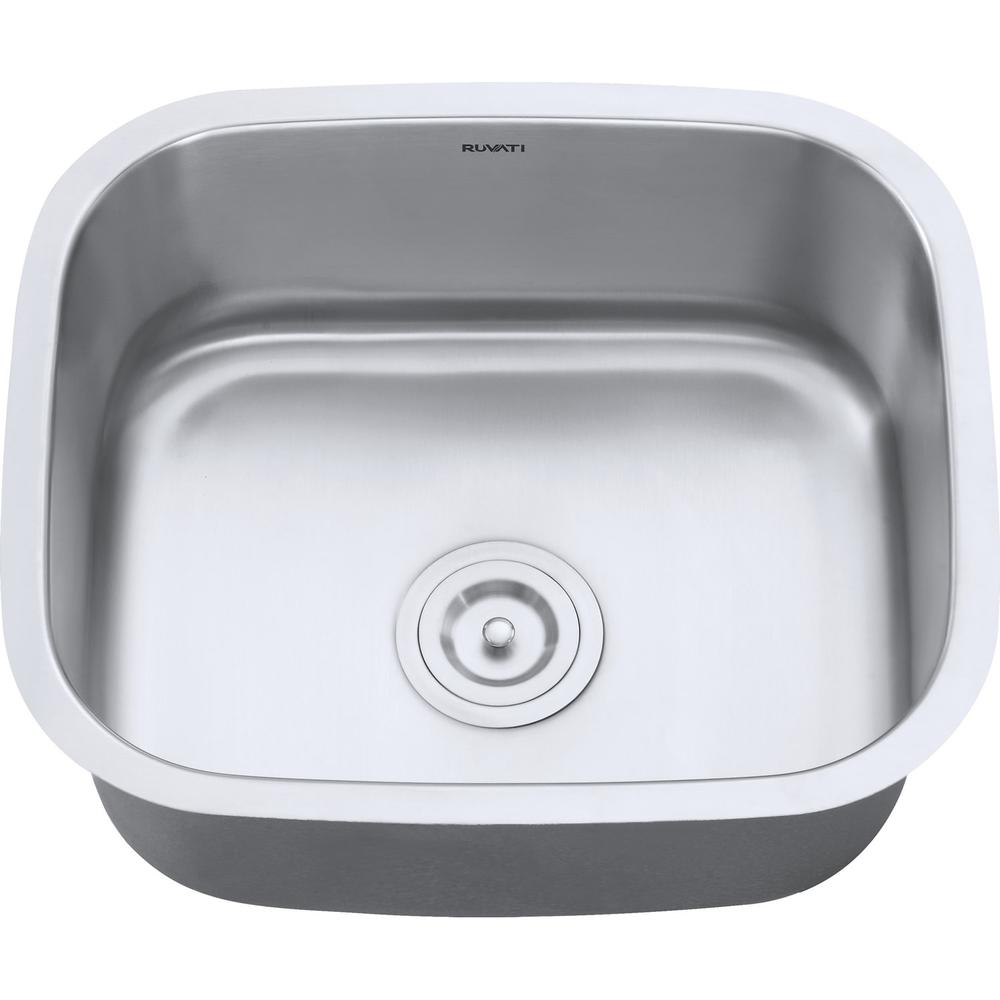 Ruvati 21-inch Undermount 16 Gauge Stainless Steel Kitchen Sink Single Bowl. Picture 9