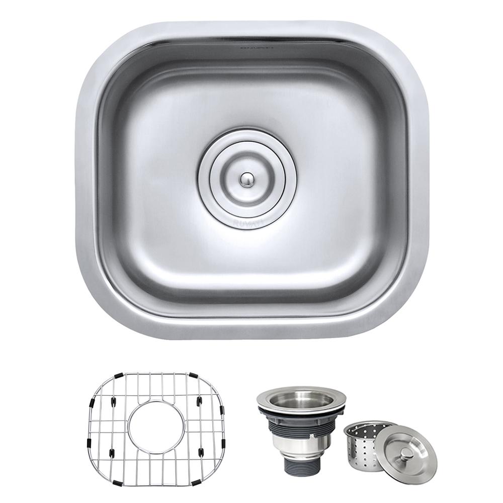 Ruvati 13 x 15 inch Bar Prep Sink Undermount 16 Gauge Stainless Steel. Picture 10