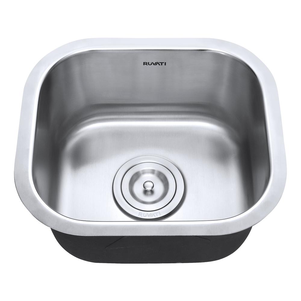 Ruvati 13 x 15 inch Bar Prep Sink Undermount 16 Gauge Stainless Steel. Picture 9