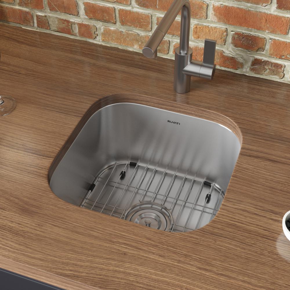 Ruvati 16 x 16 inch Bar Prep Sink Undermount 16 Gauge Stainless Steel. Picture 2