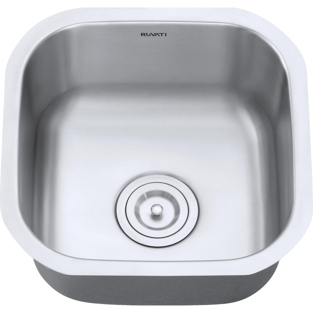 Ruvati 16 x 16 inch Bar Prep Sink Undermount 16 Gauge Stainless Steel. Picture 11
