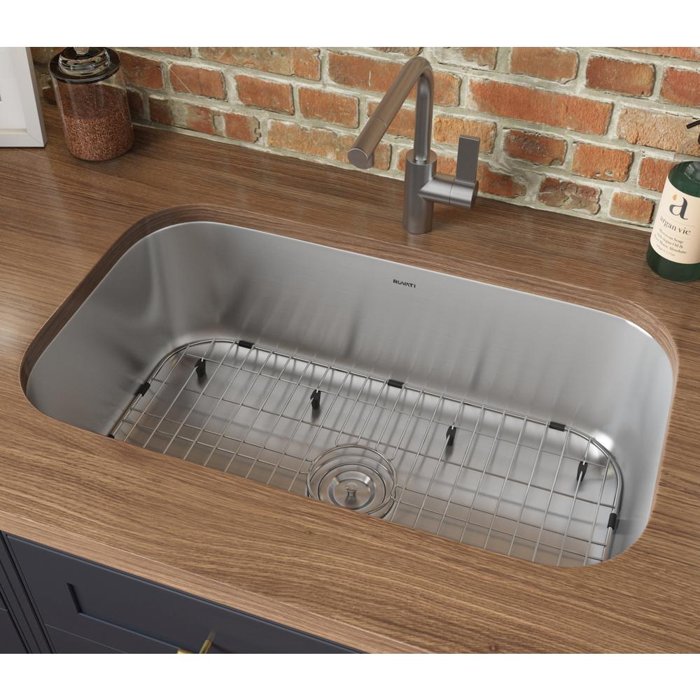 Ruvati 32-inch Undermount 16 Gauge Stainless Steel Kitchen Sink Single Bowl. Picture 2