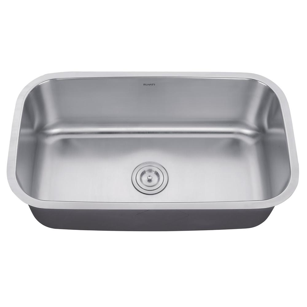 Ruvati 32-inch Undermount 16 Gauge Stainless Steel Kitchen Sink Single Bowl. Picture 10