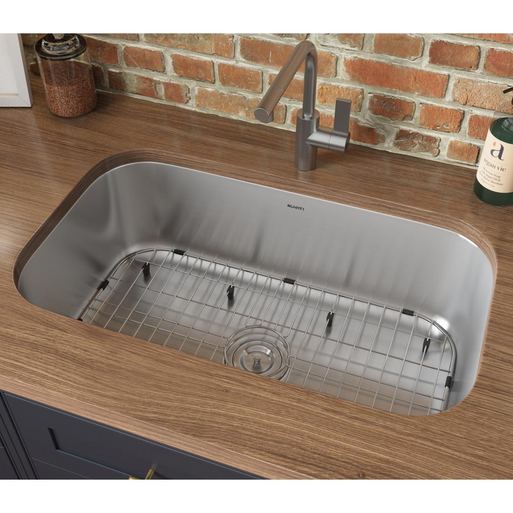 Ruvati 30-inch Undermount 16 Gauge Stainless Steel Kitchen Sink Single Bowl. Picture 2