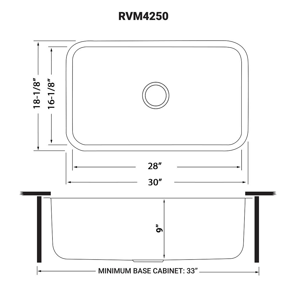 Ruvati 30-inch Undermount 16 Gauge Stainless Steel Kitchen Sink Single Bowl. Picture 11