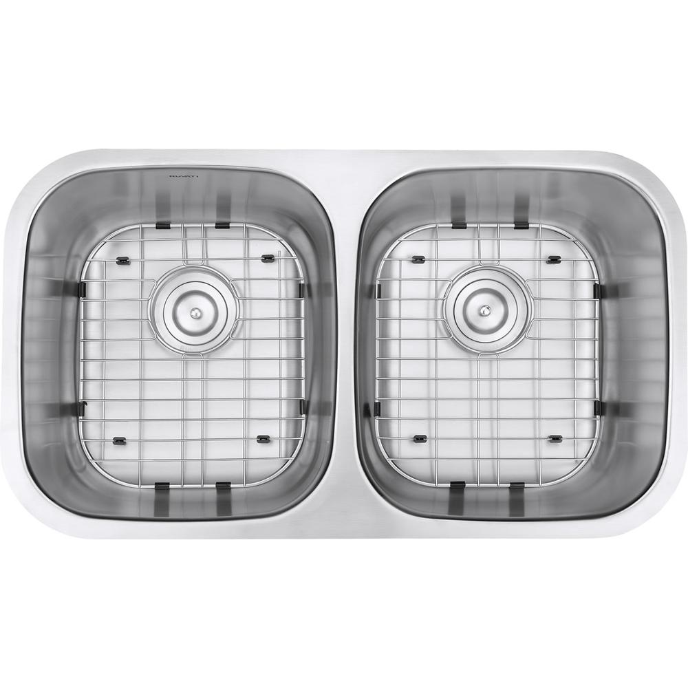 Ruvati 32-inch Undermount 50/50 Double Bowl 16 Gauge Kitchen Sink. Picture 8