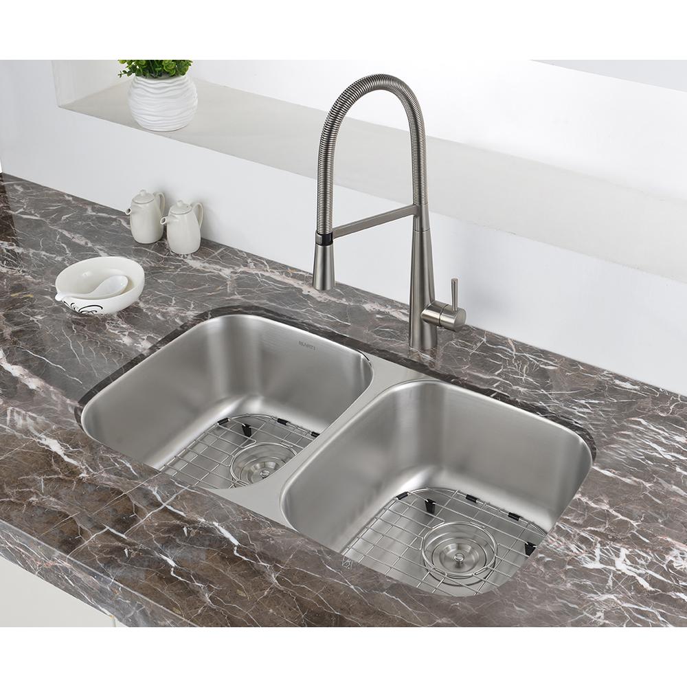 Ruvati 29-inch Undermount 50/50 Double Bowl 16 Gauge Kitchen Sink. Picture 7