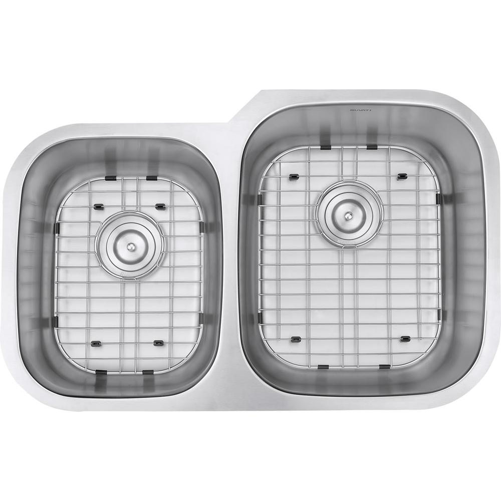 Ruvati 32-inch Undermount 40/60 Double Bowl 16 Gauge Kitchen Sink. Picture 3