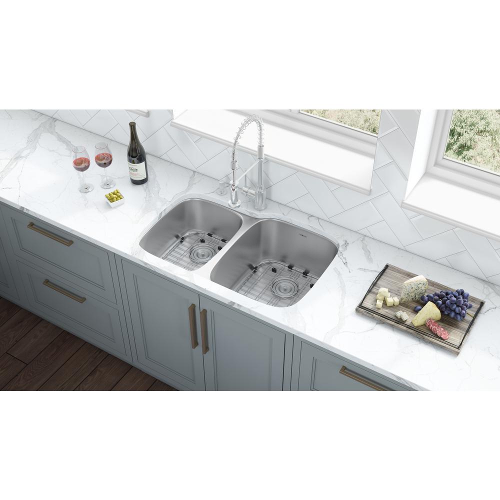 Ruvati 32-inch Undermount 40/60 Double Bowl 16 Gauge Kitchen Sink. Picture 7