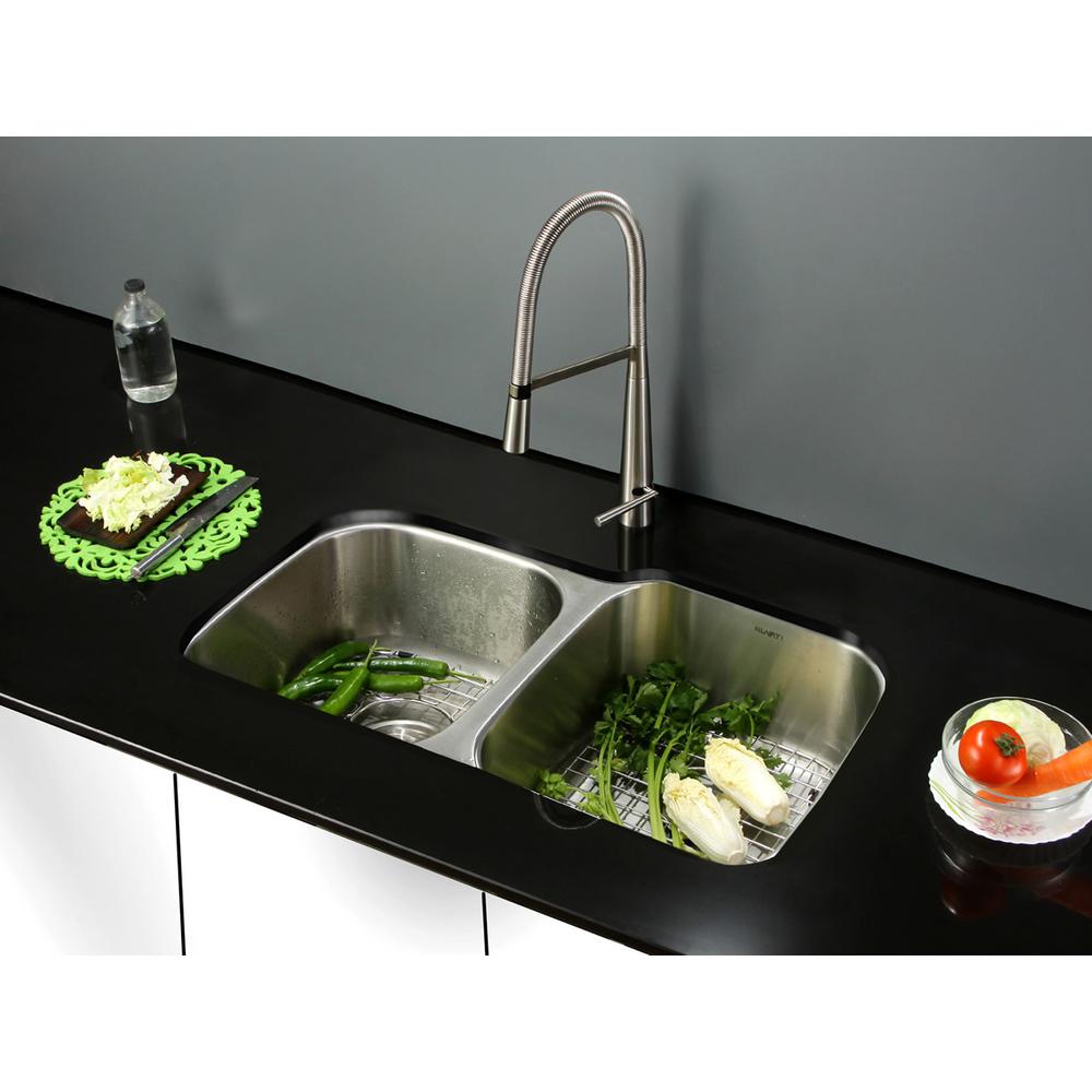Ruvati 32-inch Undermount 40/60 Double Bowl 16 Gauge Kitchen Sink. Picture 11