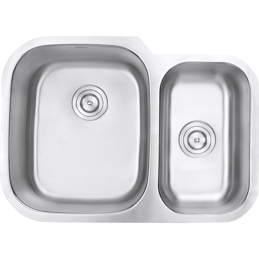 Ruvati 29-inch Undermount 60/40 Double Bowl 16 Gauge Stainless Steel Kitchen Sink - RVM4500. Picture 6