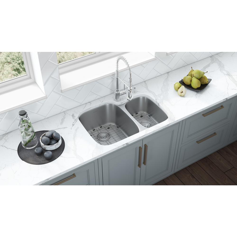 Ruvati 29-inch Undermount 60/40 Double Bowl 16 Gauge Stainless Steel Kitchen Sink - RVM4500. Picture 7