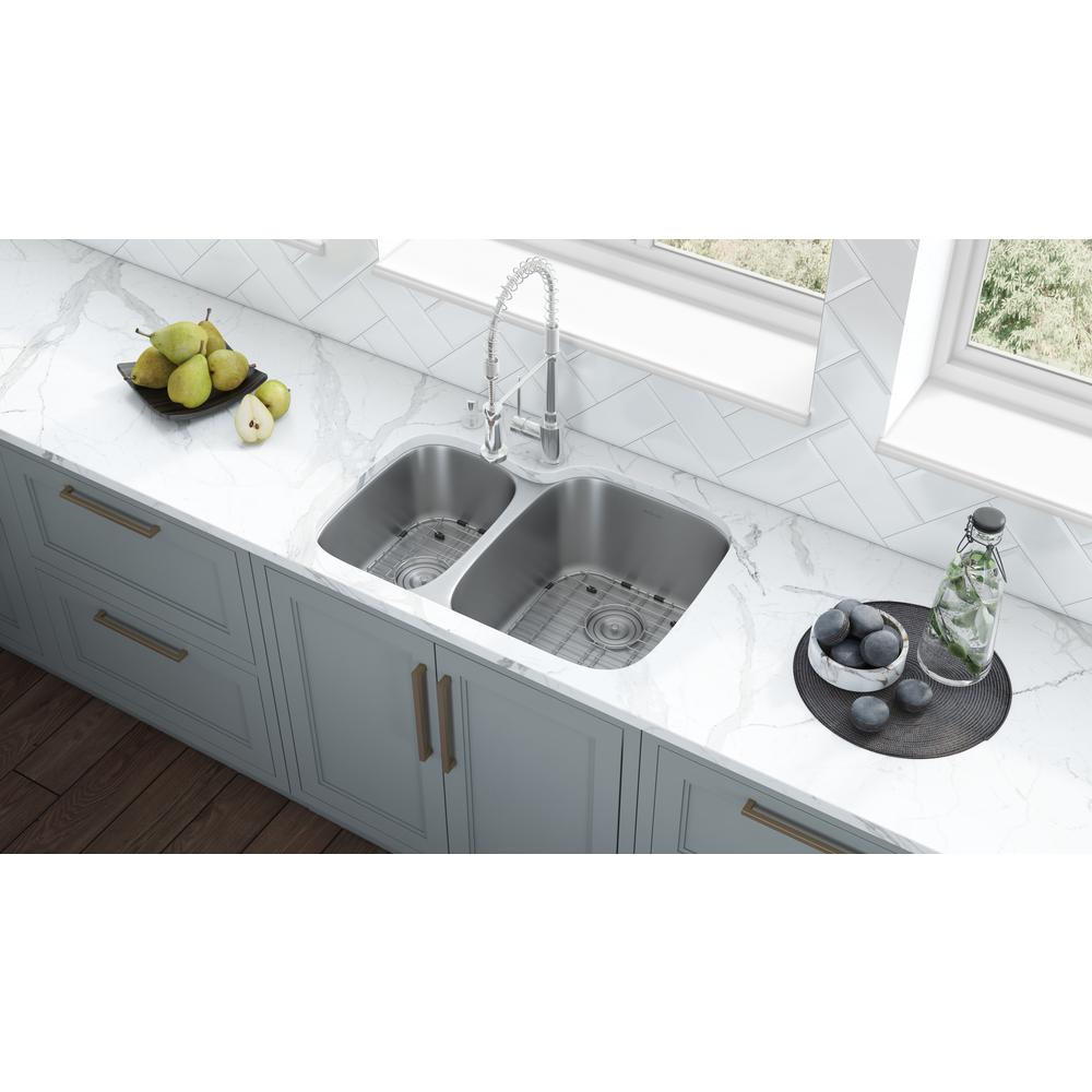 Ruvati 29-inch Undermount 40/60 Double Bowl 16 Gauge Kitchen Sink. Picture 8