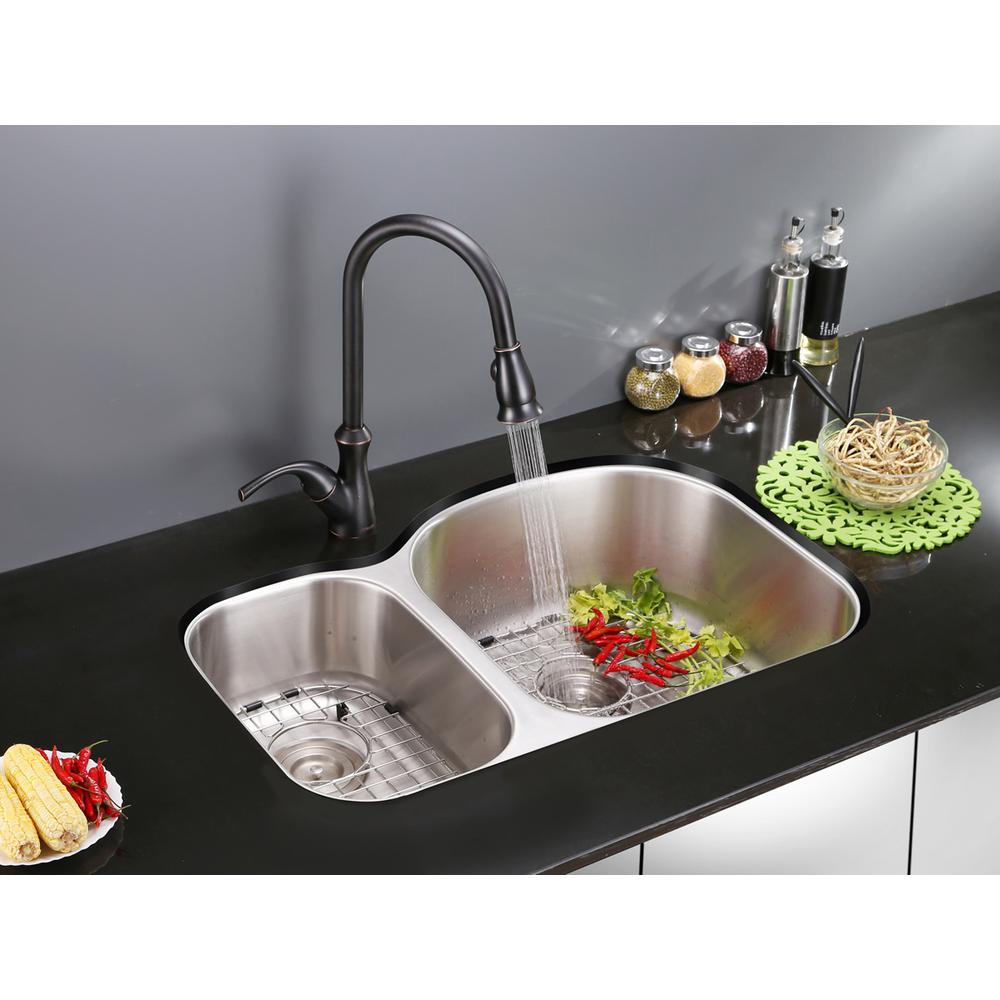 Ruvati 34-inch Undermount 40/60 Double Bowl 16 Gauge Kitchen Sink. Picture 13