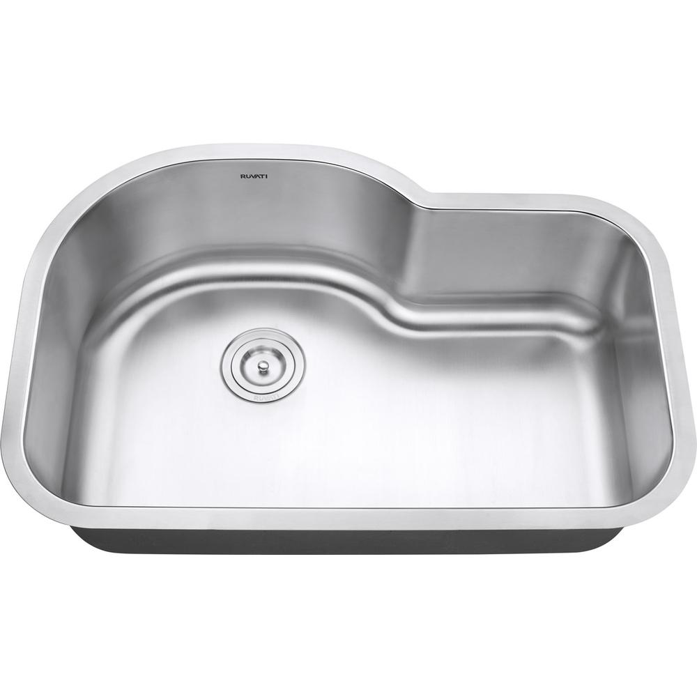 Ruvati  Undermount 16 Gauge 32" Kitchen Sink Single Bowl. Picture 4