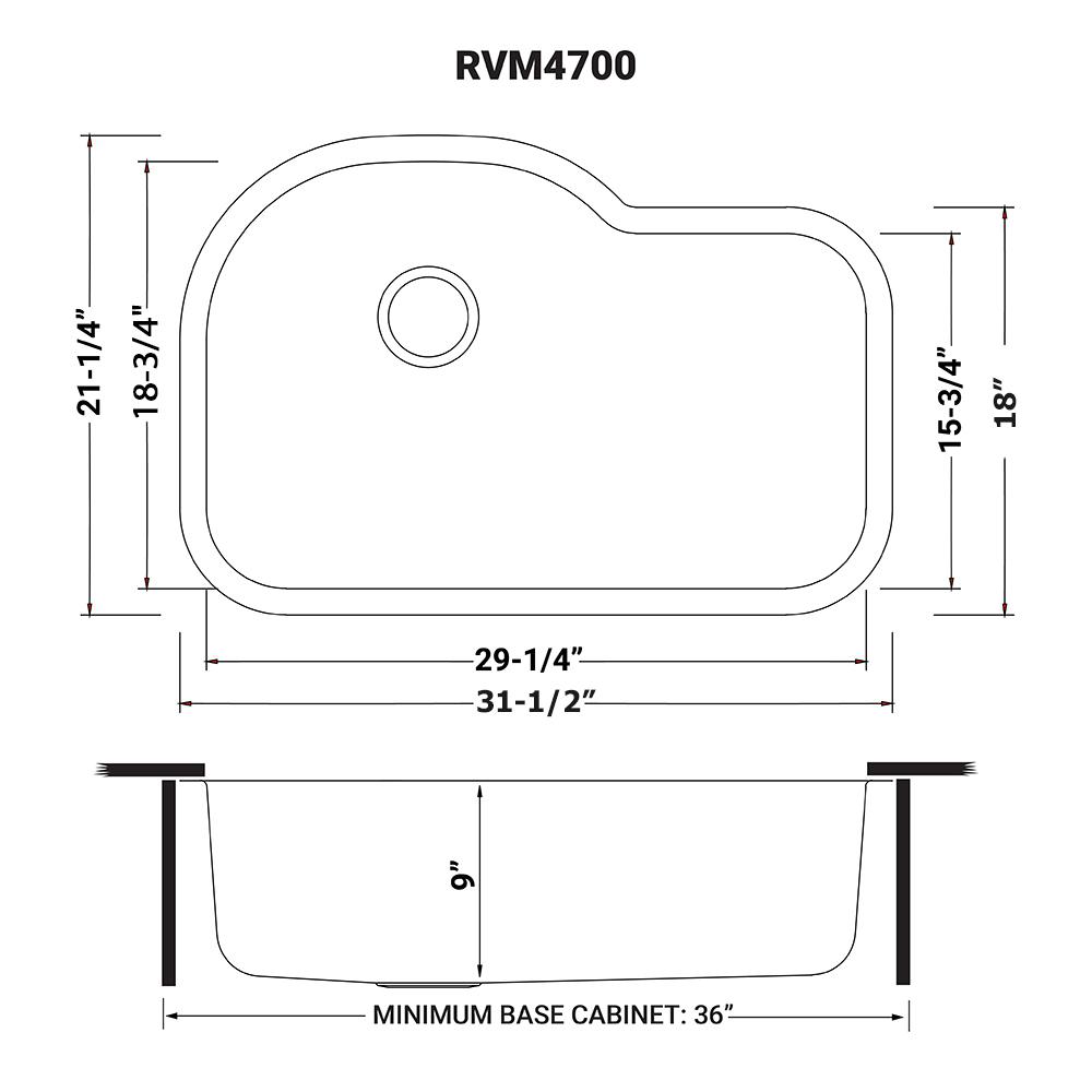 Ruvati  Undermount 16 Gauge 32" Kitchen Sink Single Bowl. Picture 10