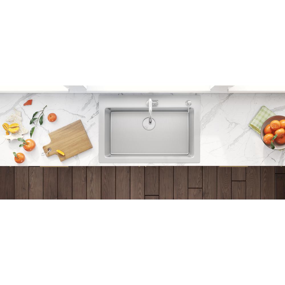 Ruvati 33 x 22 inch Drop-in Topmount Kitchen Sink 16 Gauge Single Bowl. Picture 8