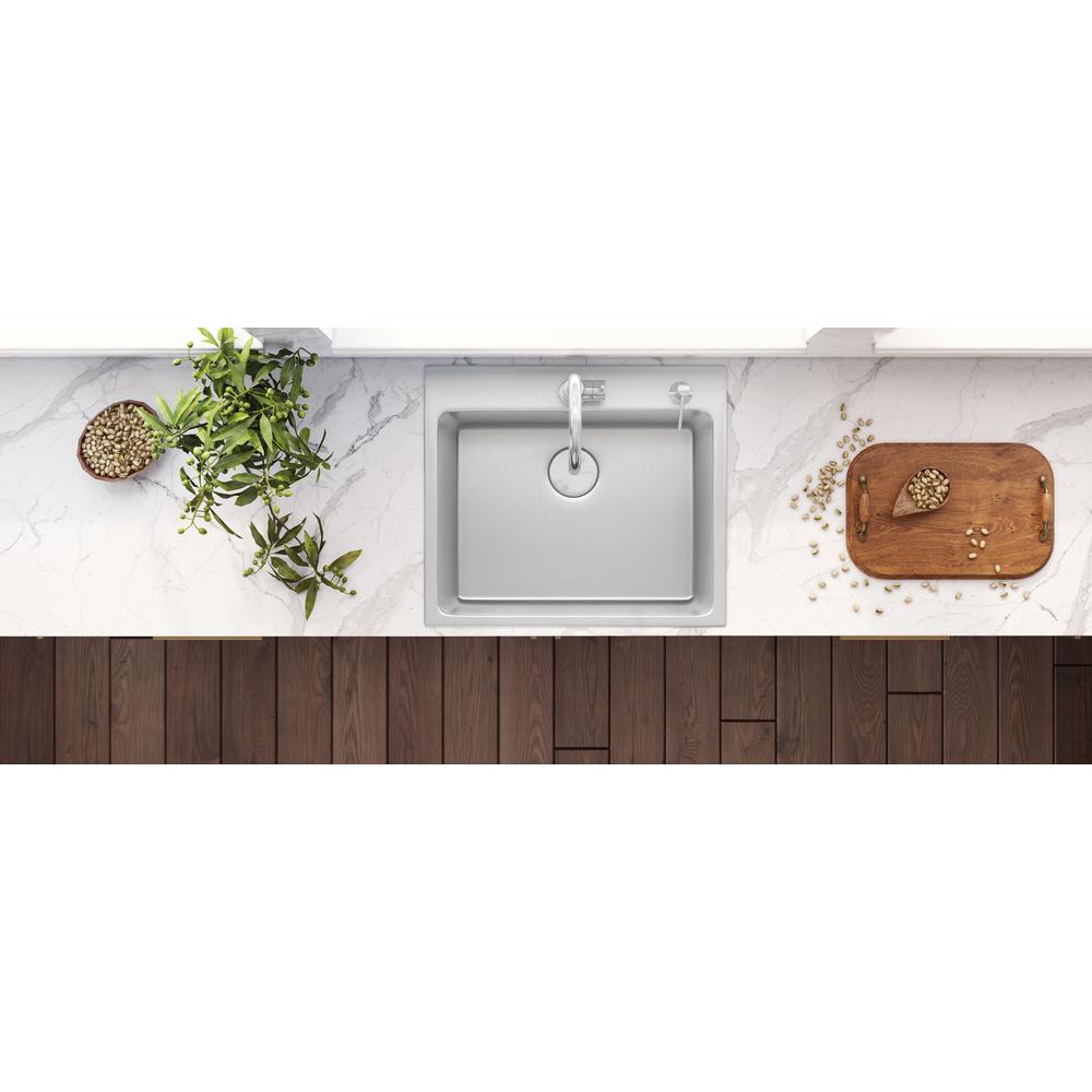 Ruvati 25 x 22 inch Drop-in Topmount Kitchen Sink 16 Gauge Single Bowl. Picture 8
