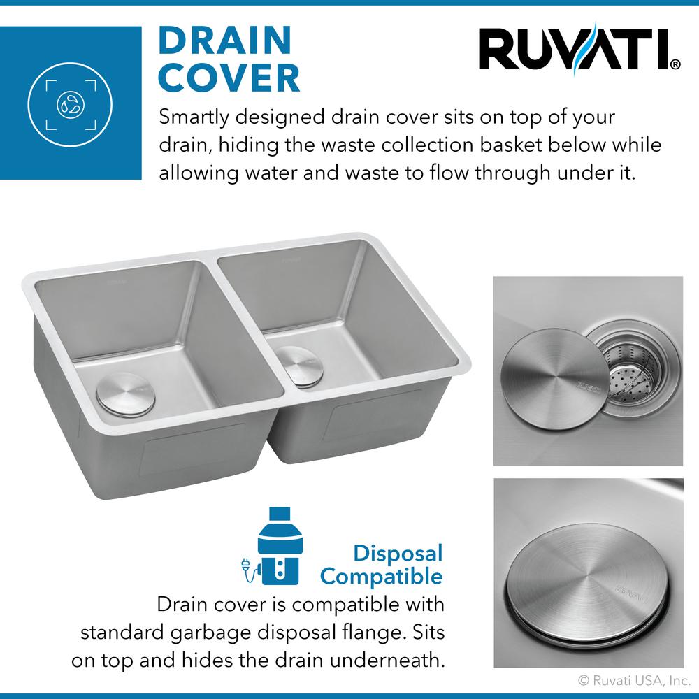 Ruvati 28-inch Undermount Kitchen Sink 50/50 Double Bowl 16 Gauge. Picture 5