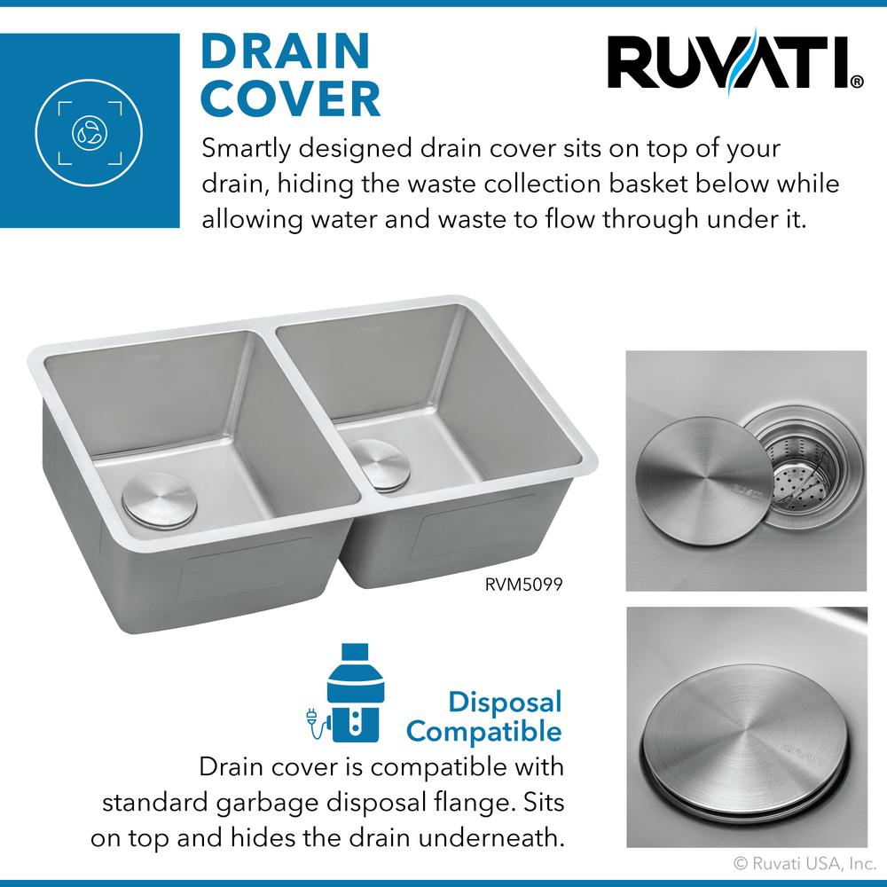 Ruvati 31-inch Undermount Kitchen Sink 50/50 Double Bowl 16 Gauge. Picture 5