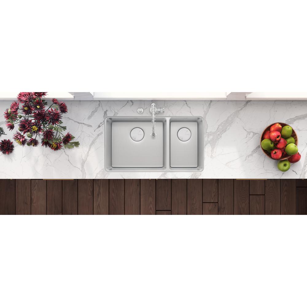 Ruvati 32-inch Undermount Kitchen Sink 70/30 Double Bowl 16 Gauge. Picture 8