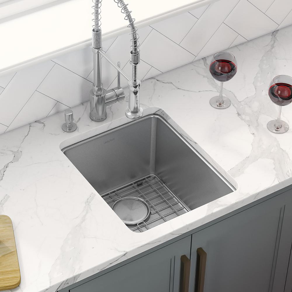 Ruvati 15-inch Undermount Bar Prep Kitchen Sink 16 Gauge Single Bowl. Picture 2