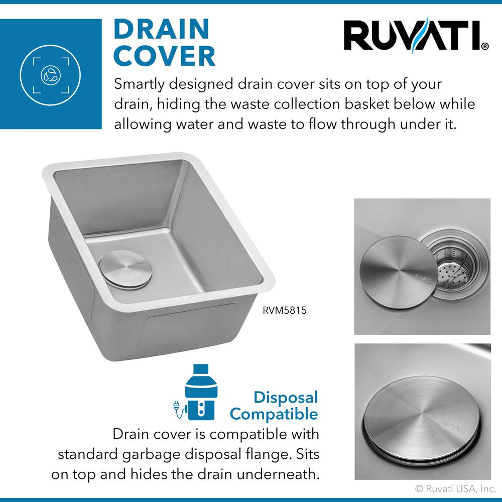 Ruvati 15-inch Undermount Bar Prep Kitchen Sink 16 Gauge Single Bowl. Picture 6