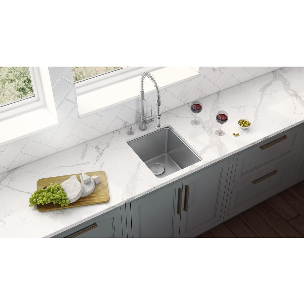 Ruvati 15-inch Undermount Bar Prep Kitchen Sink 16 Gauge Single Bowl. Picture 9