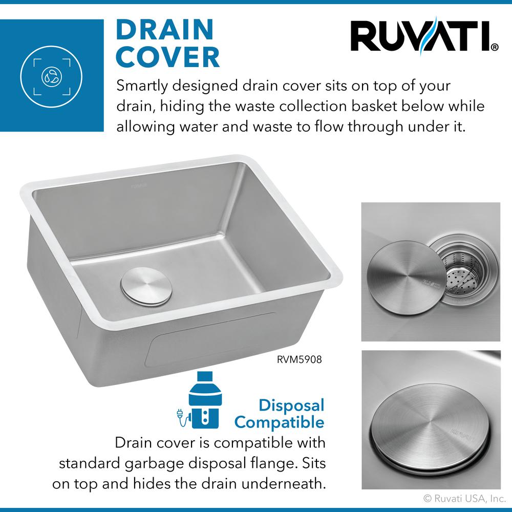 Ruvati 23-inch Undermount Kitchen Sink 16 Gauge Stainless Steel Single Bowl. Picture 4