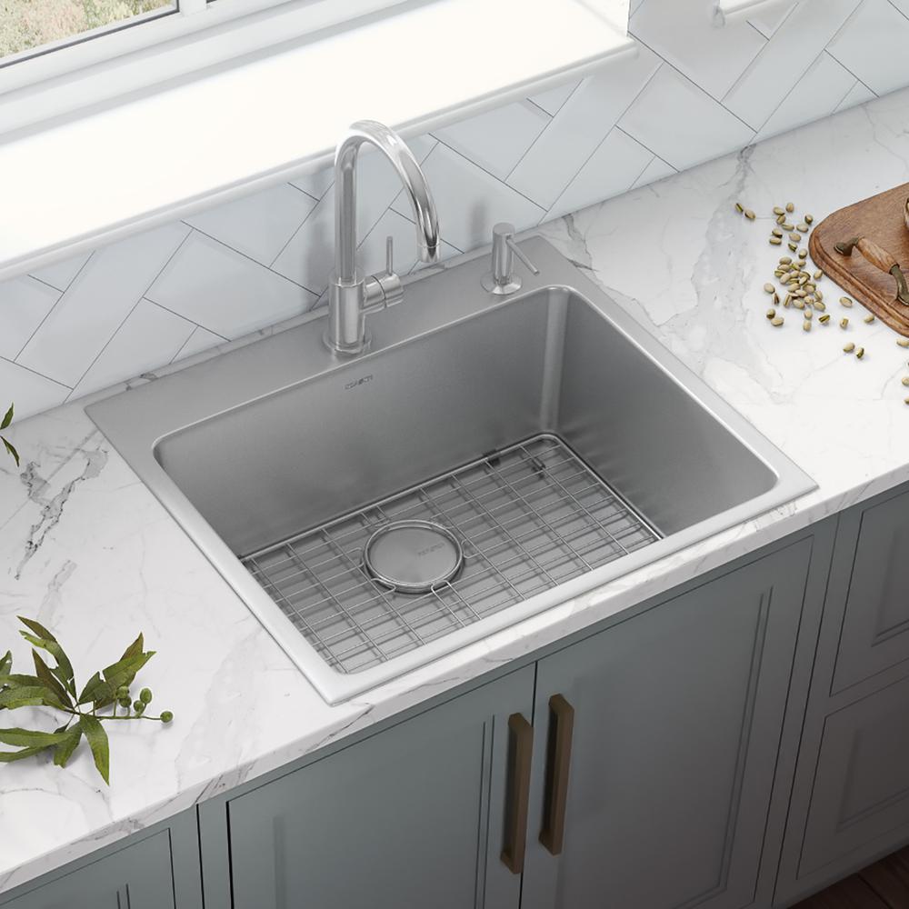 Ruvati 23 x 20 inch Drop-in Topmount Kitchen Sink 16 Gauge Single Bowl. Picture 2
