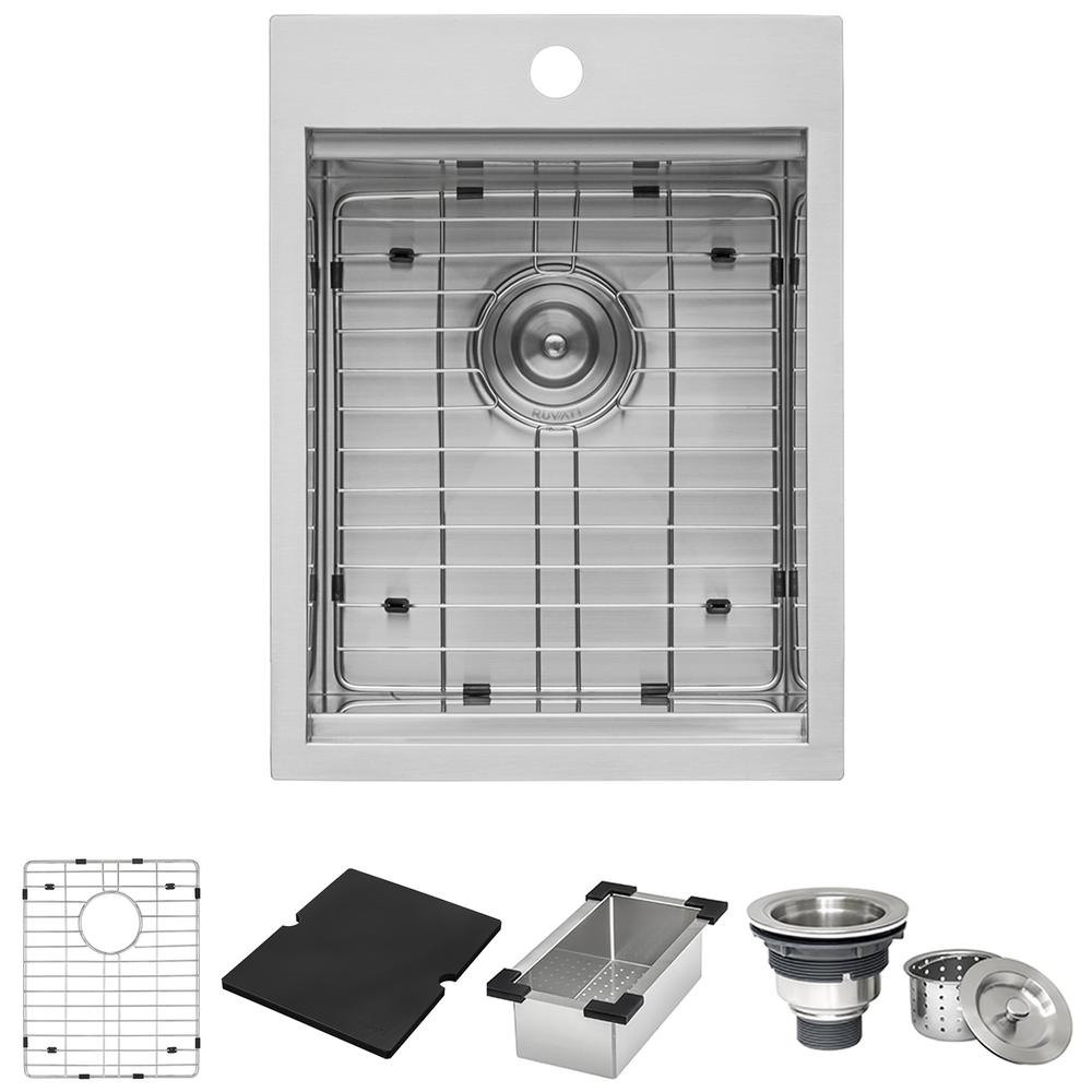 Ruvati 15 x 20 inch Marine Grade T-316 Workstation Topmount RV Boat Outdoor Sink. Picture 1