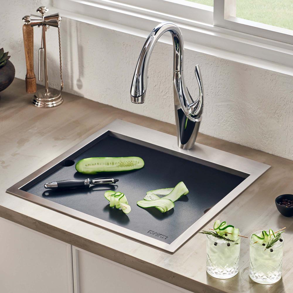 Ruvati 15 x 20 inch Marine Grade T-316 Workstation Topmount RV Boat Outdoor Sink. Picture 11