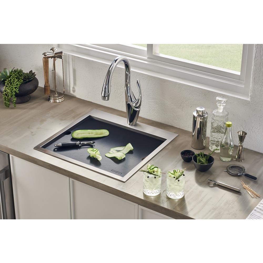 Ruvati 15 x 15 inch Marine Grade T-316 Workstation Topmount RV Boat Outdoor Sink. Picture 13