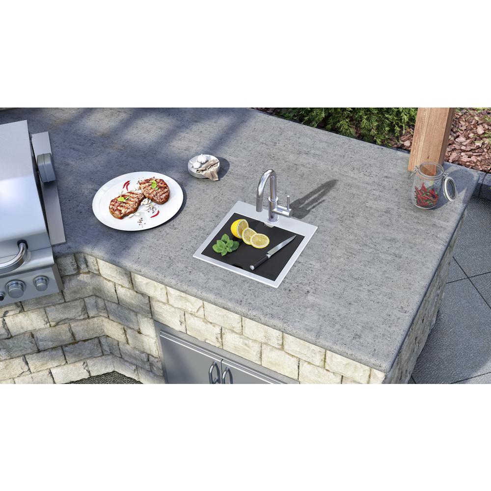 Ruvati 15 x 15 inch Marine Grade T-316 Workstation Topmount RV Boat Outdoor Sink. Picture 14