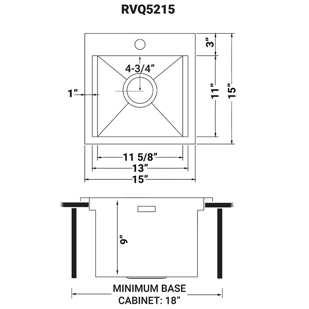 Ruvati 15 x 15 inch Marine Grade T-316 Workstation Topmount RV Boat Outdoor Sink. Picture 11