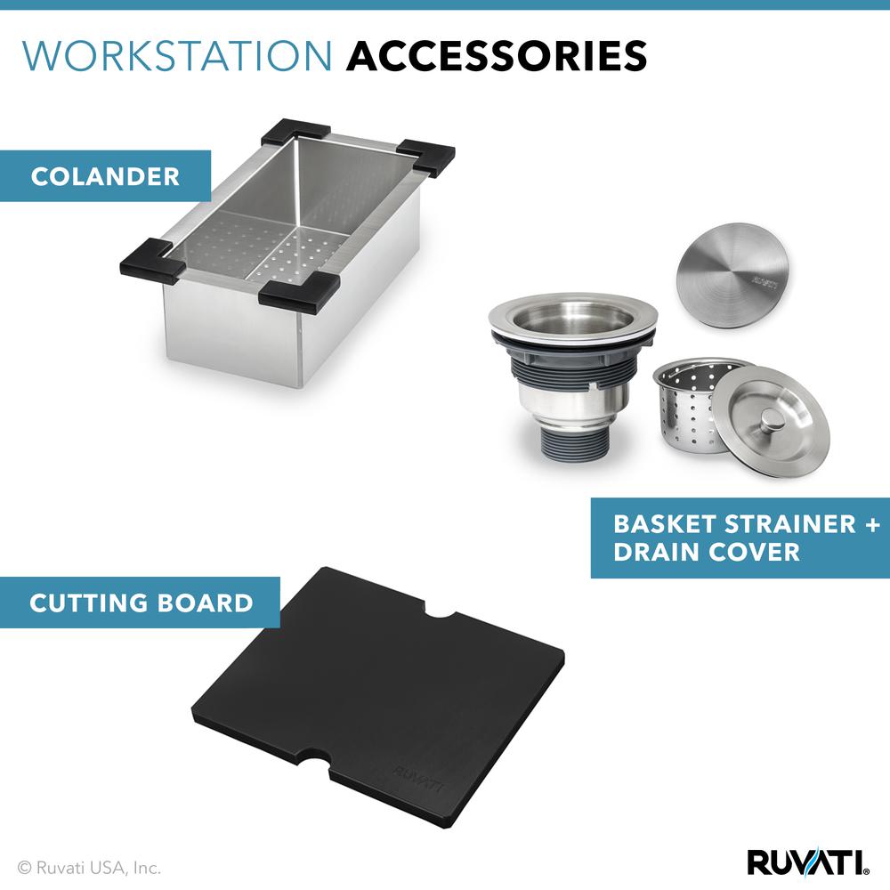 Ruvati 21 x 20 inch Outdoor Workstation Sink T-316 Marine Grade Topmount BBQ. Picture 7