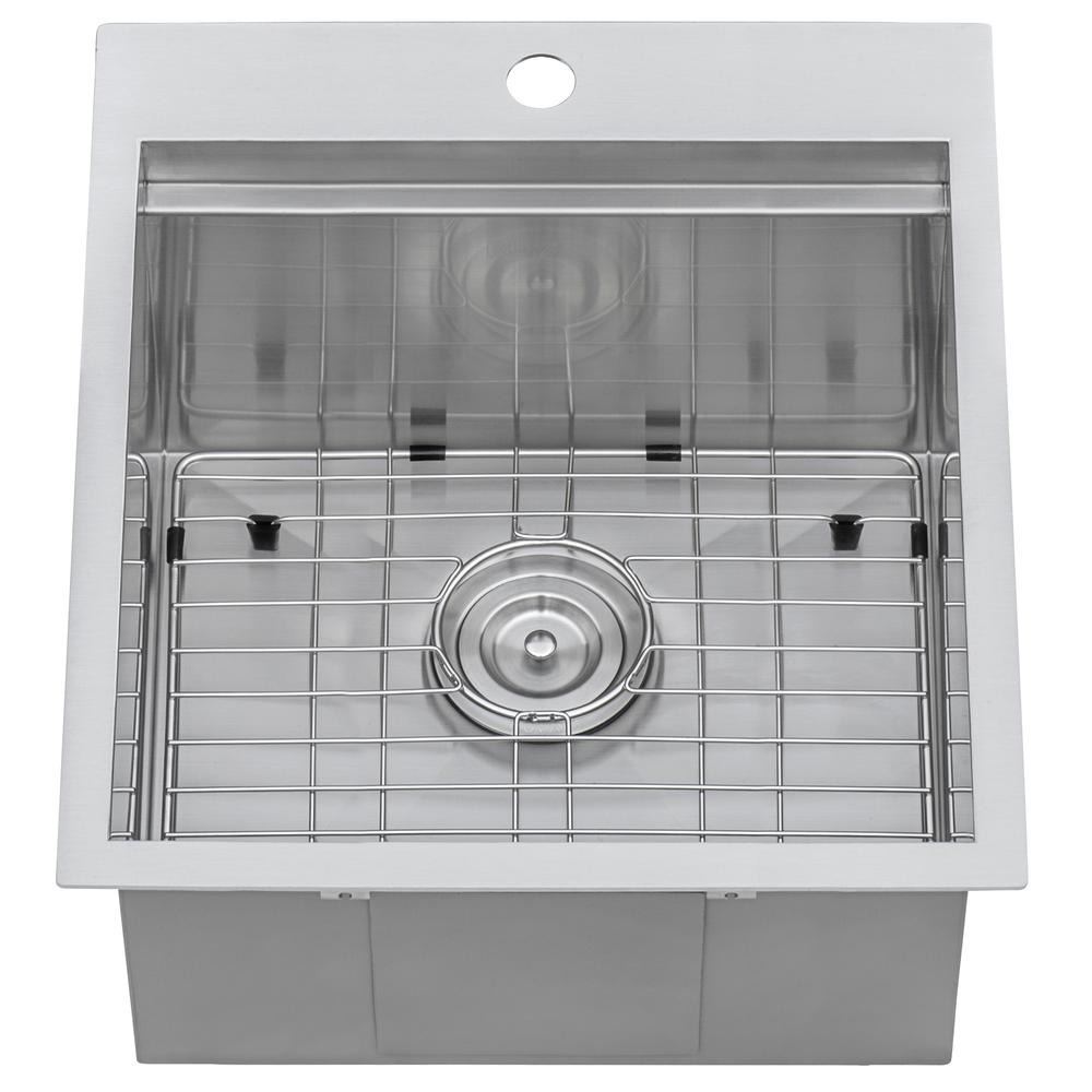 Ruvati 21 x 20 inch Outdoor Workstation Sink T-316 Marine Grade Topmount BBQ. Picture 2