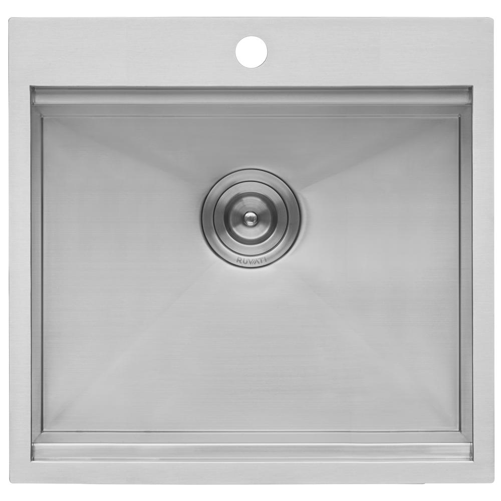 Ruvati 21 x 20 inch Outdoor Workstation Sink T-316 Marine Grade Topmount BBQ. Picture 3