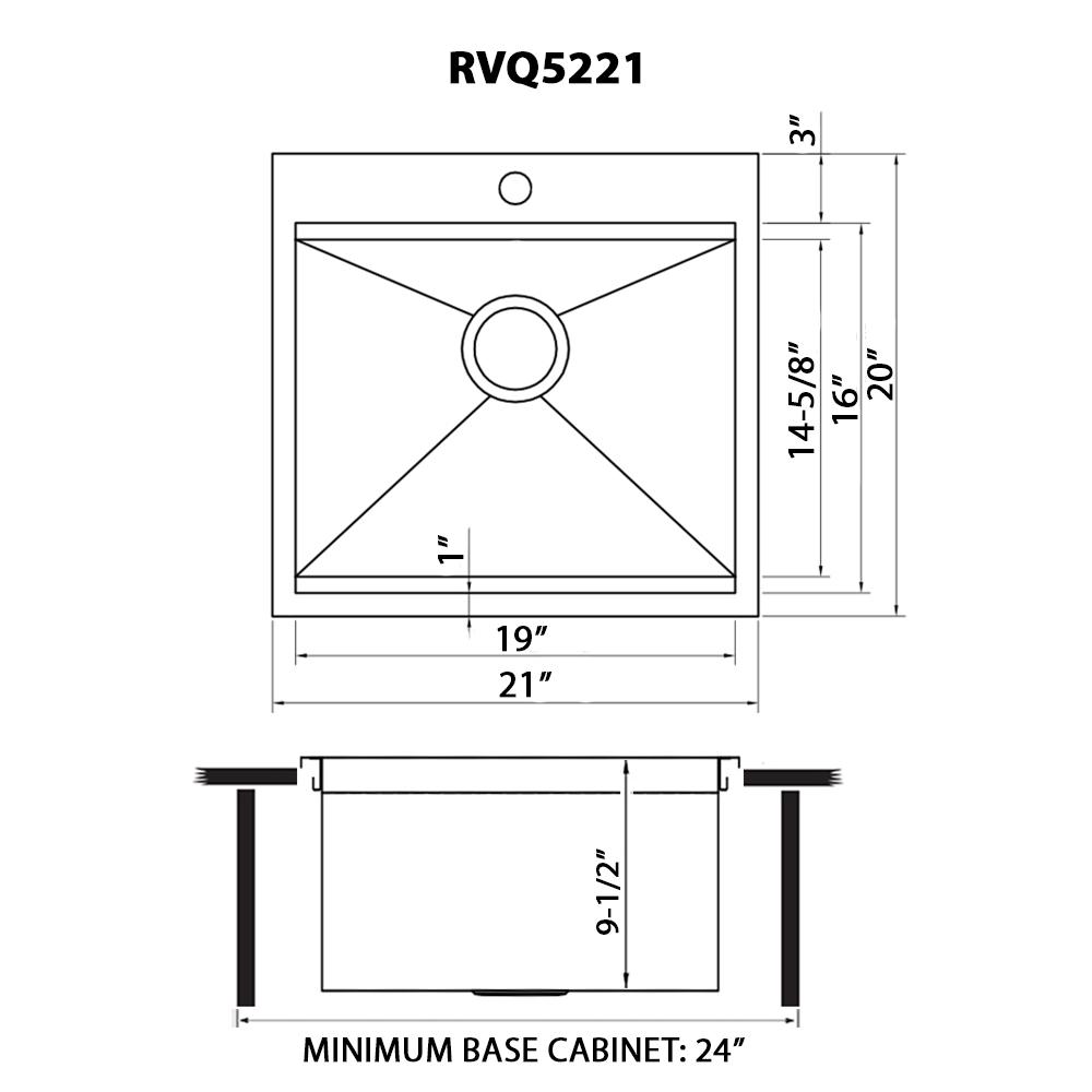 Ruvati 21 x 20 inch Outdoor Workstation Sink T-316 Marine Grade Topmount BBQ. Picture 5