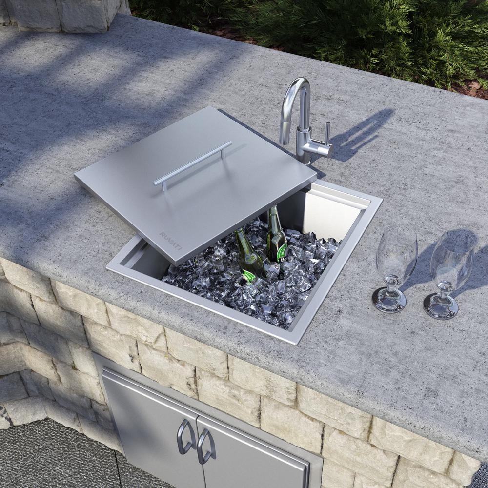 Ruvati Insulated Ice Chest Sink 21 x 20 inch Outdoor BBQ Marine Grade T-316. Picture 10