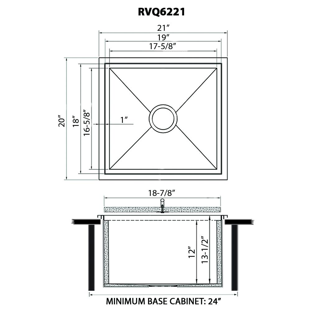 Ruvati Insulated Ice Chest Sink 21 x 20 inch Outdoor BBQ Marine Grade T-316. Picture 9